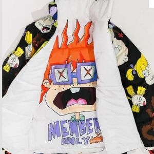 Members Only Black Cartoon Print Jacket
